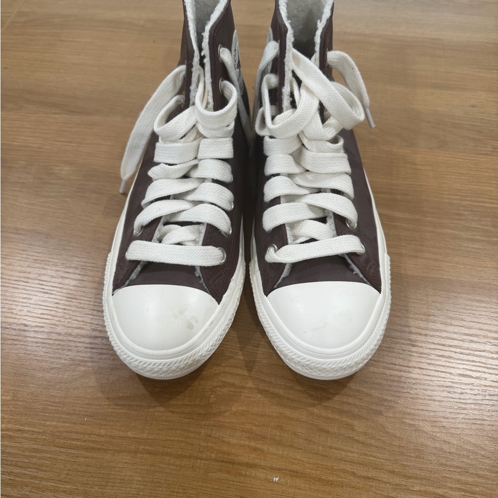 Converse Brown High-Tops with White Details